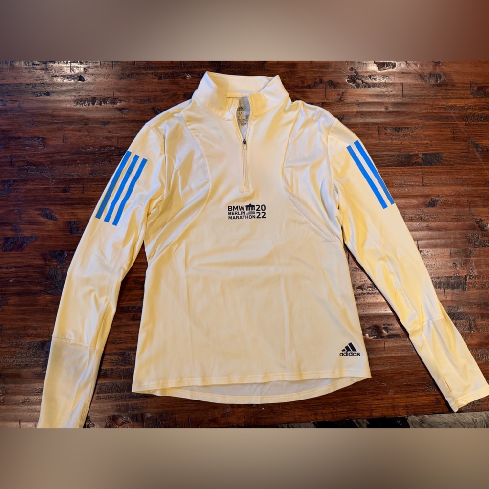 Berlin 2022 Adidas Yellow Zip-Up Shirt with Blue Accents